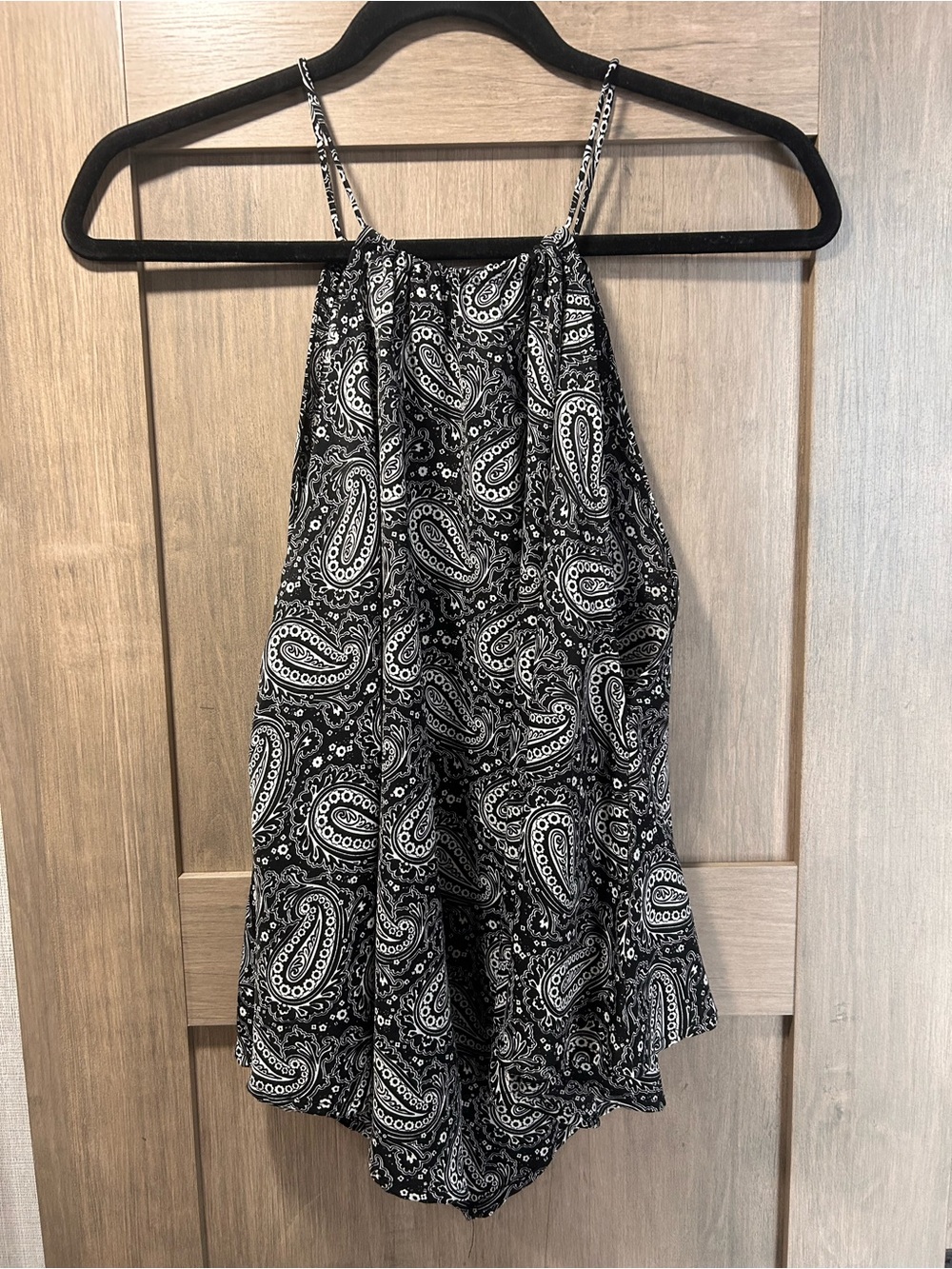 Terra & Sky Black and White Paisley Halter Romper